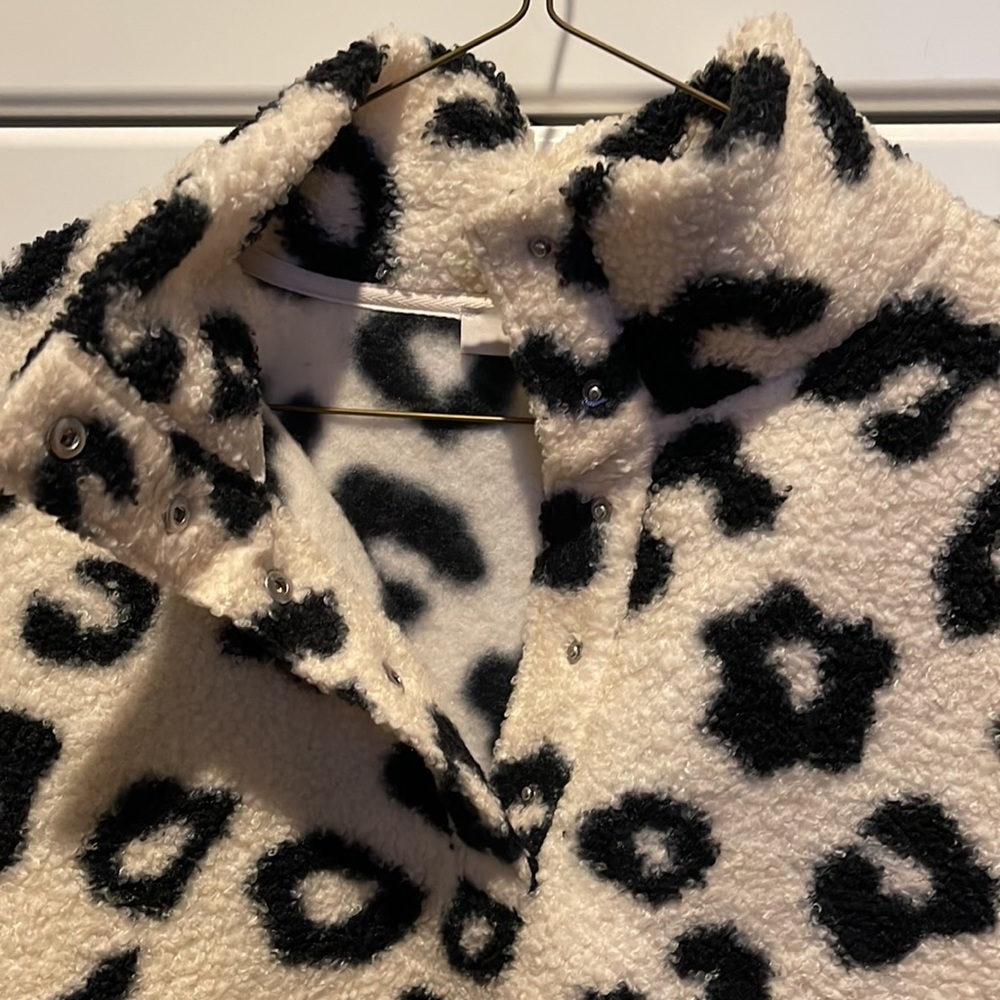 Leopard Print 1/4 Button Up Sweater - image 2